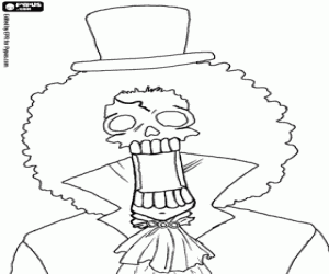 kolorowanka Szkielet Brook z One Piece