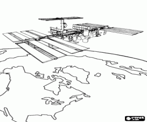 kolorowanka Sztuczne satelity na orbicie