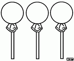 kolorowanka Słodycze z kijem piłkę