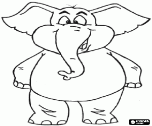 kolorowanka Słoń na tylnych nogach