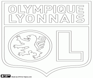 kolorowanka Tarcza z Olympique Lyon