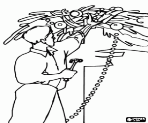 kolorowanka Tata i dekoracji