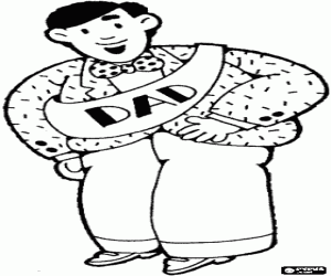 kolorowanka Tata z uroczystości szarfa