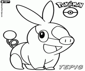 kolorowanka Tepig, świnia Pokemon