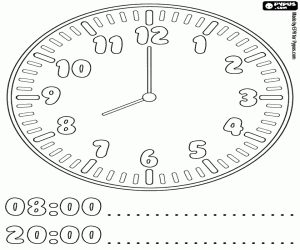 kolorowanka Teraz jest godzina ósma