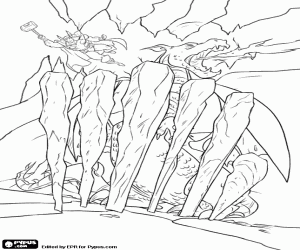 kolorowanka Thor i uwięzionych smoka