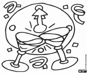 kolorowanka Toast na północy w nowy rok