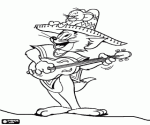 kolorowanka Tom i Jerry w Meksyku, mariachis