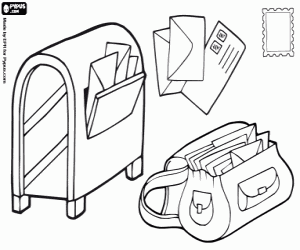 kolorowanka Tradycyjne usługi Poczta