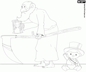 kolorowanka Transfer między stary i nowy roku 