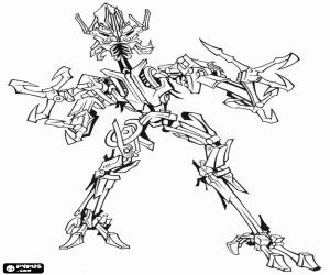 kolorowanka Transformer robot z ostrzami
