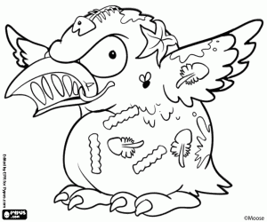 kolorowanka Trash Pack mewa, Garbage Gull