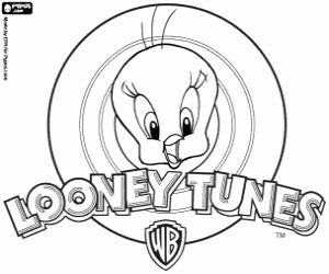kolorowanka Tweety i logo Looney Tunes