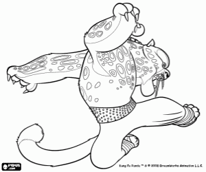 kolorowanka Tygrys Tai Lung, Kung Fu Panda