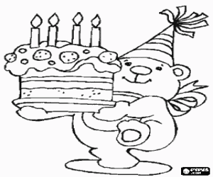 kolorowanka Urodziny misia pluszowy