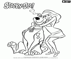 kolorowanka Uścisk Daphne do Scooby-Doo