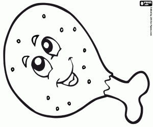 kolorowanka Uśmiechający się udka z kurczaka