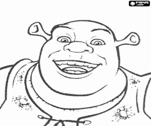 kolorowanka Uśmiechnięta twarz Shrek