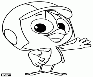 kolorowanka Valeriano, kurczak z kaskiem