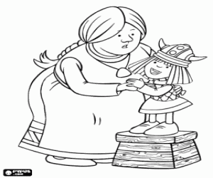 kolorowanka Vicky Wiking z matką Ylva