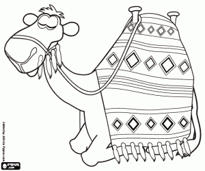 kolorowanka Wielbłąd trzech króli odpoczynku