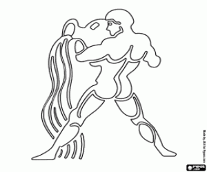 kolorowanka Wodnik, znak horoskopu