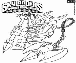 kolorowanka Wojownik Skylander Voodood