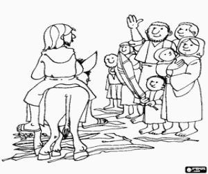 kolorowanka Wpis do Jerozolimy, Niedziela Palmowa