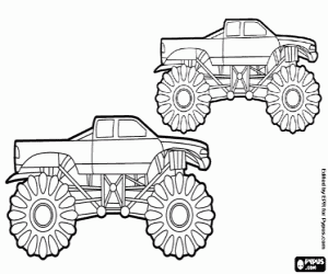 kolorowanka Wyścig Monster Trucks