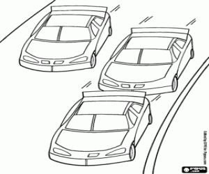 kolorowanka Wyścig samochodów turystycznych