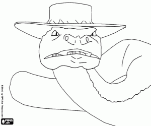 kolorowanka Wąż Jake z Rango