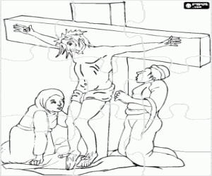 kolorowanka Zagadka Jezusa na krzyżu