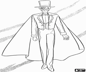 kolorowanka Zamaskowany bohater Tuxedo Mask