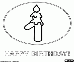 kolorowanka Zapalił świecę z numerem jeden