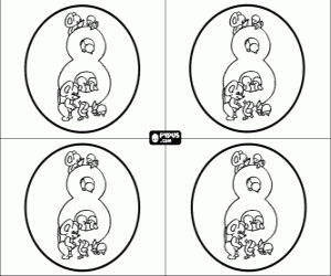 kolorowanka Zaproszenia na osiem lat strony