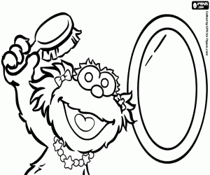 kolorowanka Zoe przed lustrem