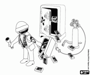 kolorowanka Złodziej w akcji, Playmobil
