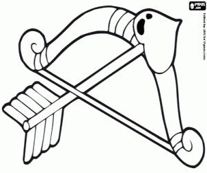 kolorowanka Łuk i strzała Amorek