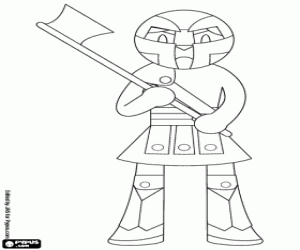 kolorowanka Średniowieczny egzekutora z siekierą