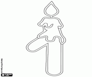 kolorowanka Świeca i numer 1