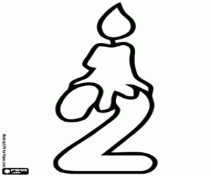 kolorowanka Świeca i numer dwa