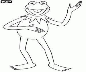 kolorowanka Żaba Kermit, najbardziej znanych muppet
